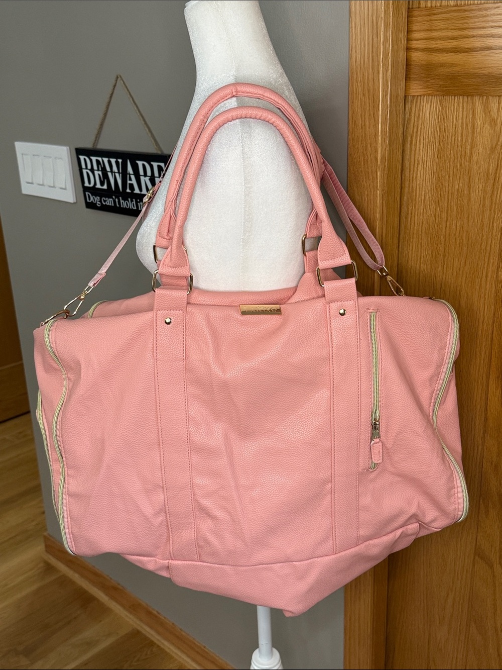 Blush Pink Travel Weekender Tote Bag